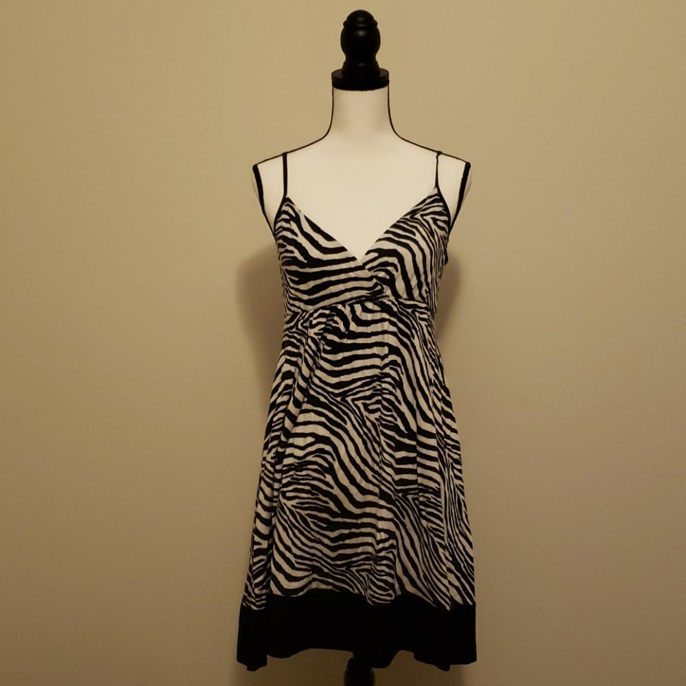 Express Spaghetti Strap Zebra Print Dress